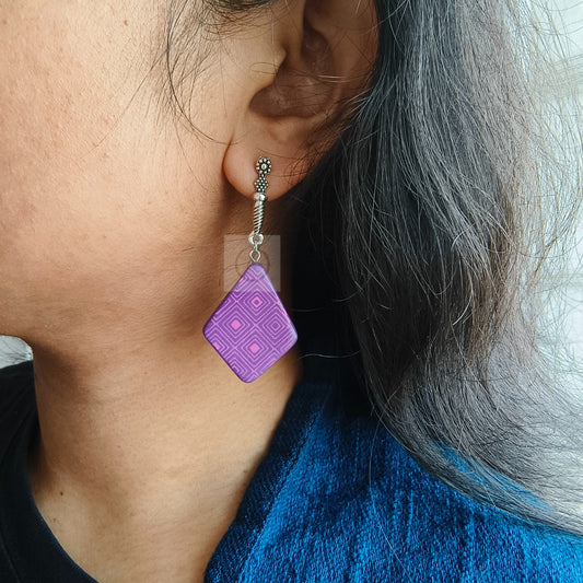Purple & Pink ethnic stud earrings