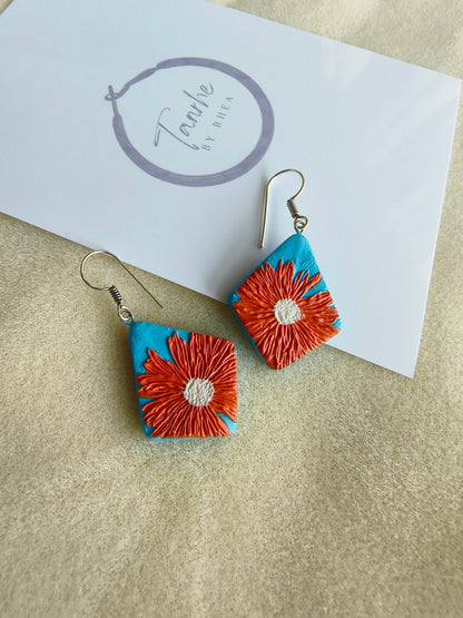 Flower in the sky hanging earrings