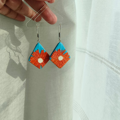Flower in the sky hanging earrings