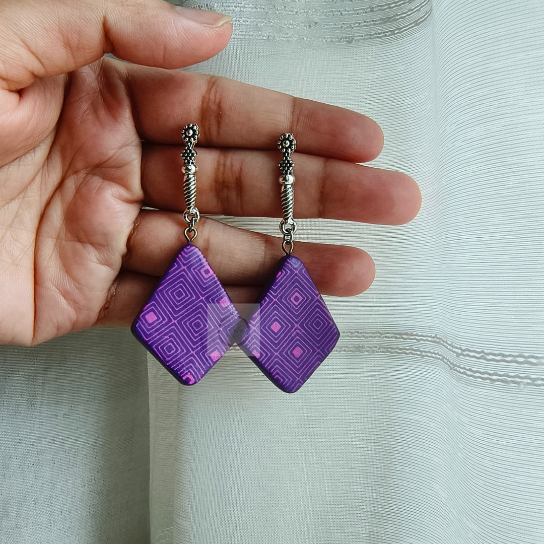 Purple & Pink ethnic stud earrings
